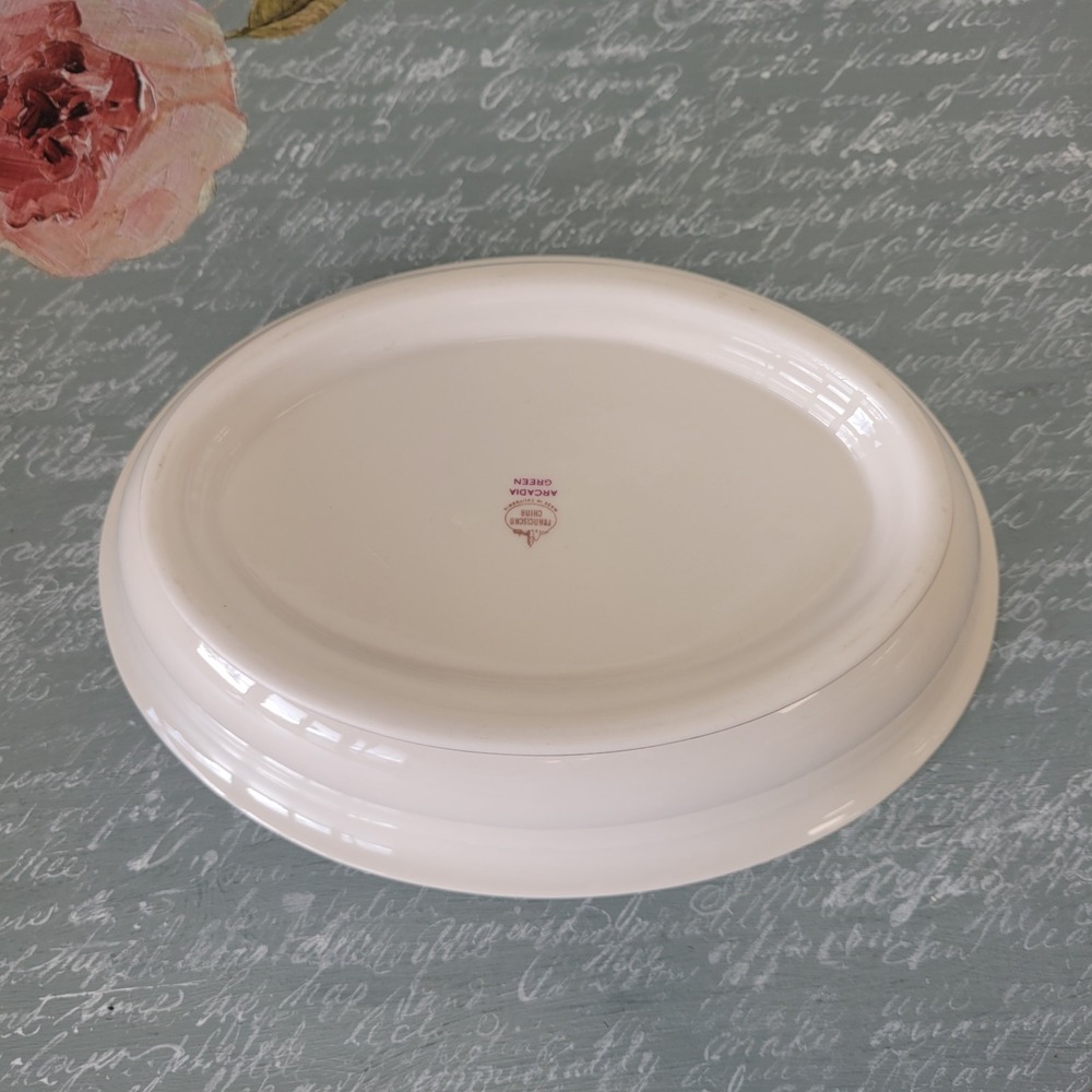 Franciscan Arcadia Green 9" Footed Oval Vegetable Bowl LK - Picture 5 of 5